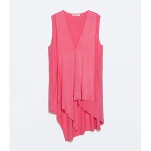 Zara pink layered asymmetric tunic